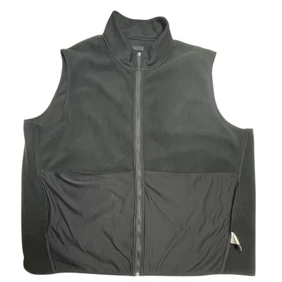 Perry Ellis Vest Mens 3XL Black Full Zip Fleece Nylon Front Panel Golf Outdoor - Image 1 of 4
