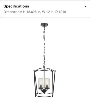 4-Light Matte Black Outdoor Foyer Pendant Light with Textured Glass Shades - Image 1 of 4