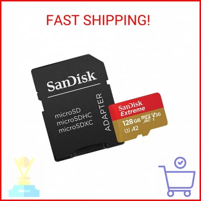 Tarjeta de memoria SanDisk 128 GB Extreme microSDXC UHS-I con adaptador - hasta 160 MB/s,  Foto 1 de 2