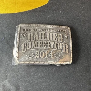 Dallas Area Rapid Transit RAILROAD COMPETITOR Belt Buckle RARE Pewter? Made USA - Picture 1 of 3