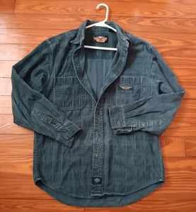 Mens Harley Davidson Corduroy Long Sleeve Shirt. Grn. Size Small - Picture 1 of 8