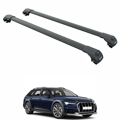 For Audi A6 C8 Allroad 2019-2025 Roof Rack Cross Bars Raised Rails Black - Image 1 of 4