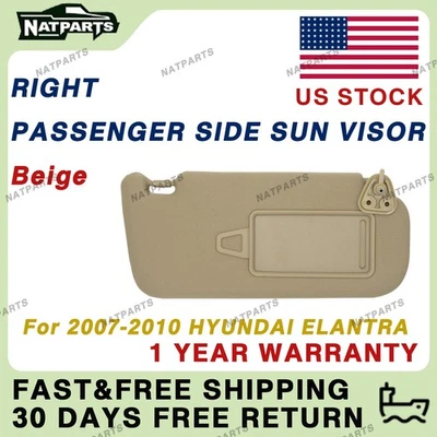Right Passenger Sun Visor w/oLight for Hyundai Elantra 2007-2010 85202-2H110-4W - Image 1 of 4