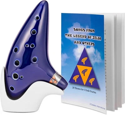 Zelda Ocarina 12 Agujeros Alto C con Cancionero (Canciones de la Leyenda de Zelda) Blanco Foto 1 de 4