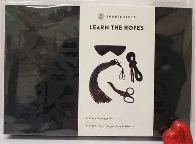Kit de bondage 4 piezas negro venda dedo flagger cuerda tijeras por hojas deportivas Foto 1 de 4