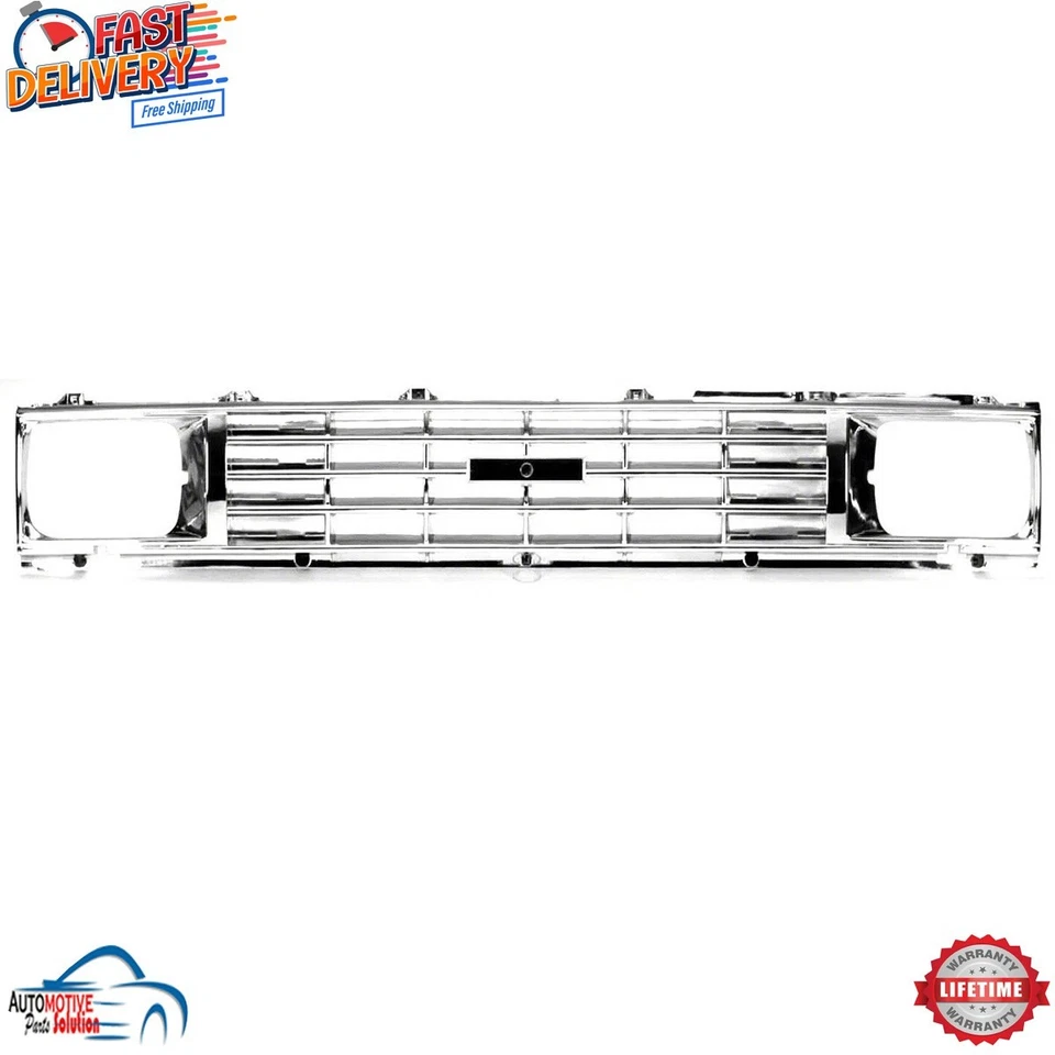 NEW FRONT GRILLE ASSEMBLY CHROME PLASTIC FOR 1984-1986 TOYOTA PICKUP TO1200129 - Image 1 of 4