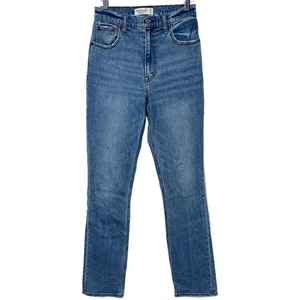 NEU Abercrombie & Fitch 90s Slim Straight Ultra High Rise Blue Jeans Size 26 2 R - Bild 1 von 6