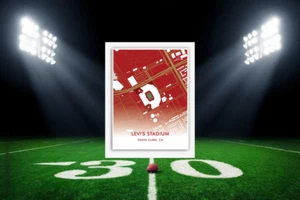 SAN FRANCISCO 49ERS Levis Stadium Location Map NFL Stadium Art Decor - Picture 1 of 6