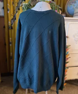 IZOD Pullover Green XL Knit sweater Soft Comfy Diamond pattern - Picture 1 of 9