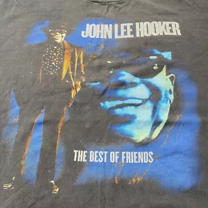 Vintage T-Shirt JOHN LEE HOOKER XL Blues BOOGIE Rap 90s Black BEST OF FRIENDS - Picture 1 of 16