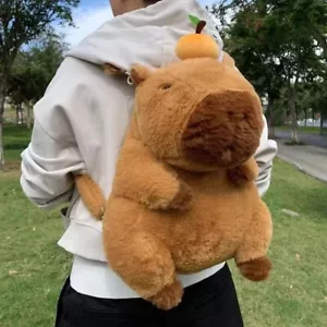Small Capybara Plush Toy Pendant with Turtle Backpack & Ring - Picture 1 of 5