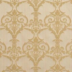 Essentials Upholstery Drapery Damask Strie Fabric Ivory Gold / Antique Victorian - Picture 1 of 4