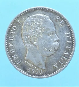 UMBERTO I LIRE 1900 ROMA MONETE DA COLLEZIONE ARGENTO SILVER COIN NUMISMATICA - Imagen 1 de 2