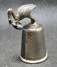 SILVER STERLING 925 THIMBLE COLLECTION - STORK CARRYING A BABY