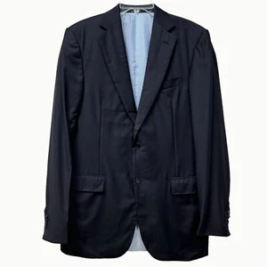 Ermenegildo Zegna Trofeo Black Wool Suit Jacket Blazer 2-Button Notch Lapel 50L - Picture 1 of 15