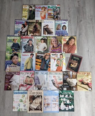Lot of 27 Knitting Magazines Knit Knitters Piecework and Other Misc  - Image 1 of 4