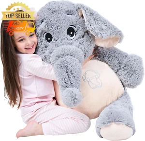 100cm Giant Elephant Plush Stuffed Animal Soft Toy Gift for Kids Girlfriend - Picture 1 of 12