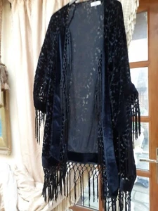 True Decadence Black Fringe Velvet Kimono Jacket Size 8 Stunning NEW - Picture 1 of 5