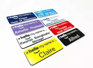 Custom Engraved Hello my name is logo Badge Dental Hygienist NHS Podiatrist - Picture 1 of 9