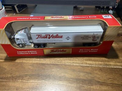 LIBERTY CLASSICS TRUE VALUE TRACTOR TRAILER 1:64  DIECAST  COLLECTOR BANK - Image 1 of 4