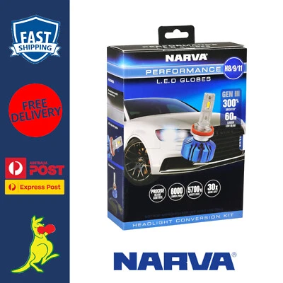 Narva H8/H9/H11 LED Headlight Globes Performance Kit GEN III 12/24V with T10 LED - Image 1 of 4