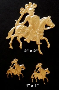 Medieval Knight on Horseback /Raw Brass Stamping/ XL or Small - Picture 1 of 4