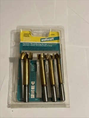 Juego de cuatro brocas para taladrar madera WOLFCRAFT Forstner #3341 recubiertas de nitruro de titanio NUEVO Foto 1 de 4