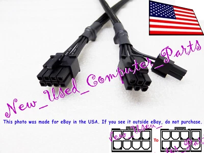 🔥 12" Custom Asus TUF Gaming 8-Pin to (6+2) Pin PCI-E Power Supply Cable - Image 1 of 4