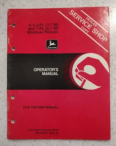 MANUAL DEL OPERADOR/PROPIETARIO JOHN DEERE - PASTILLAS PARA HILERA - 5 1/2 y 7 PIES - Imagen 1 de 2