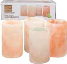 All-Natural Pink Himalayan Salt Tequila Shot Glasses - 3" Tall - Set of Four