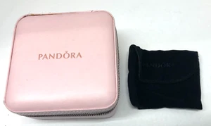 Pandora Official Pink Jewelry Box Travel Zippered Case Organizer USED - Picture 1 of 5