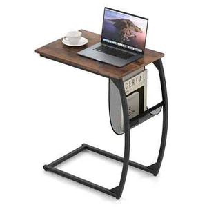 Chic C Shaped Side Table Compact Sofa Side Table with Mesh Bag - Picture 1 of 11