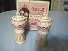 COOL COCA COLA VICTORIAN SERIES SYRUP DISPENSER SALT AND PEPPER SHAKERS W BOX