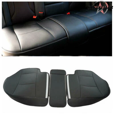 Black Car Rear Seat PU Leather 3D Surround Car Seat Protector Rear Seat Cover Foto 1 de 4