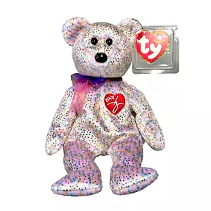 Peluche Ty Beanie Baby 2001 Signature Bear retirado P.E. Pellets 9ª generación error de etiqueta - Imagen 1 de 15