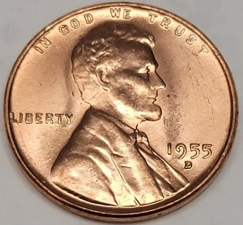 1955 D Lincoln Wheat Penny, UNC, Mint Luster Red, DDO? RPM? SHIPS  FREE! Cover