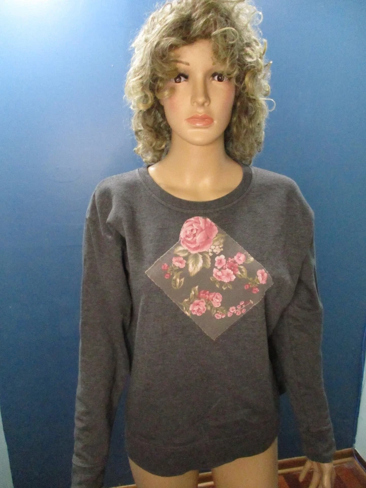 L серый бриллиант роза нашивка вязаная рубашка для сна от HANES - Изображение 1 из 4