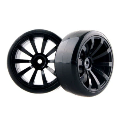 4PCS RC Hard Tires Tyre Plastic Wheel Rim HSP HPI 1:10 On-Road Drift Car Racing - Image 1 of 3