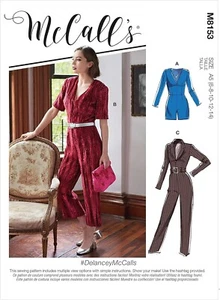 McCalls Sewing Pattern M8153 Misses Romper & Jumpsuits Size 6-14 - Picture 1 of 6