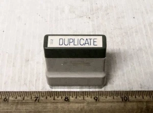 Shachihata Inc. - “DUPLICATE” Fixed Type Rubber Stamp - P/N: 1112  - Picture 1 of 3