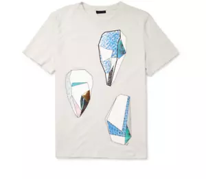 LANVIN LIMITED EDITION ROCK-PRINT COTTON-JERSEY T-SHIRT SIZE LARGE ITALY - Picture 1 of 10