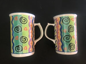 2 Vintage Mikasa Intaglio Colorama Cappuccino Mug Excellent Condition - Picture 1 of 4