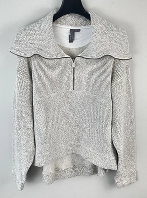 Sudadera Sweaty Betty Bouclé Cremallera Gris Media Cremallera Acogedora Cápsula Talla 8 Foto 1 de 4