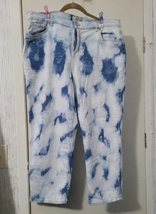 Jeans para mujer LOGO by Lori Goldstein 18WP tie dye tiro alto ajustados denim pequeños - Imagen 1 de 9