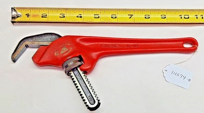 Chave de tubo RIDGID E-110 vintage offset porca sextavada - mandíbula lisa - Elyria, OH, EUA - Imagem 1 de 4
