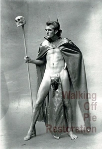 1960s nude model in Devil costume gay man's collection 4x6 Halloween - Picture 1 of 2