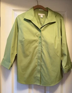 Neu ohne Etikett Chicos Baumwolle bügelfrei 3/4 Ärmel Knopfleiste Bluse-Größe 1 Medium - Bild 1 von 8