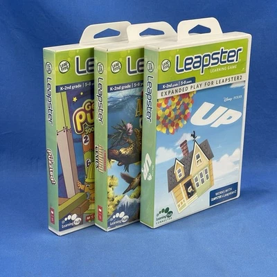 LeapFrog Leapster Game Cartridges - Lot of 3 - Up, Animal Genius & Get Puzzled! - Image 1 of 4