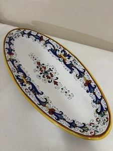 Deruta Italy Pottery Large Oval Fish Platter 22"x9" Folk Art Rare Per-Fiori EUC! - Picture 1 of 6