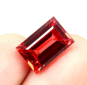 SUPERB 8.50 Ct Natural Orange Padparadscha Sapphire Baguette Loose Gemstone - Picture 1 of 6